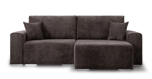 Диван-кровать угловой Оксфорд 711 композиция 1, шенилл Muza 06 темно-коричневый, модульная система, сборка на любую сторону