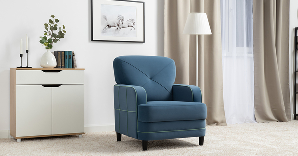 Диван-кровать прямой Черри ТД 285 велюр Irida 07 синий, Эвита пистачио ментоловый