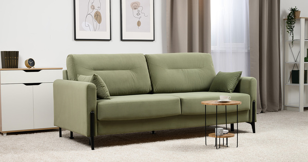 Диван-кровать прямой Барселона ТД 672 велюр Diagonal 694 оливковый