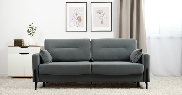 Диван-кровать прямой Барселона ТД 673 велюр Diagonal 995 серо-голубой