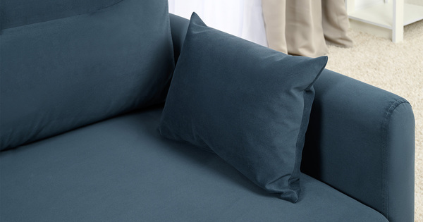 Диван-кровать прямой Барселона ТД 674 велюр Diagonal 999 синий