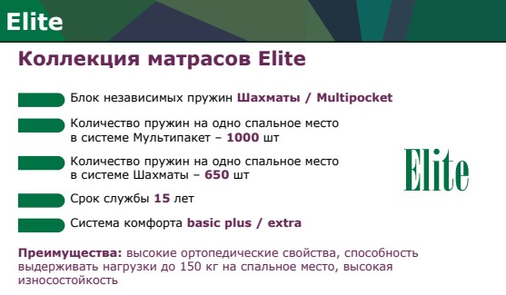 Матрас "Elite" Lux Super Comfort Мультипакет