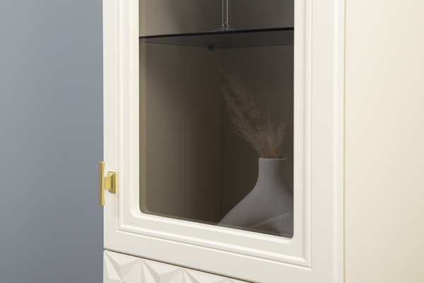 Шкаф навесной Марион 16.334 слоновая кость С341 PE, слоновая кость 6898 ПВХ (собирается на любую сторону)