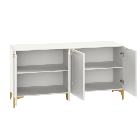 Тумба под ТВ Монтесито 16.67 Белый PE шагрень, белая шагрень 4101 ПВХ