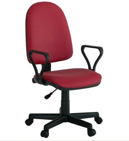 Кресло Престиж Самба обивка кожзам бордо, подлокотники пластик, крестовина пластик, механизм отклонения спинки