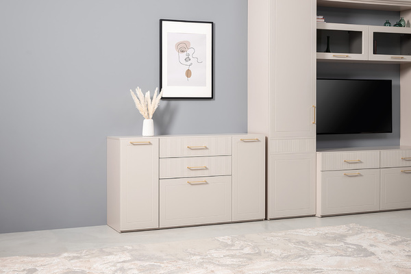 Комод Ричфорд 16.235 кашемир 5981 BS, моно керамика D166-2 ПВХ, белый PE шагрень