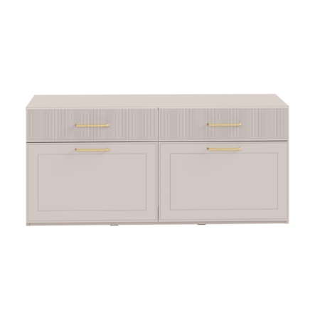 Тумба под ТВ Ричфорд 16.61 кашемир 5981 BS, моно керамика D166-2 ПВХ, белый PE шагрень