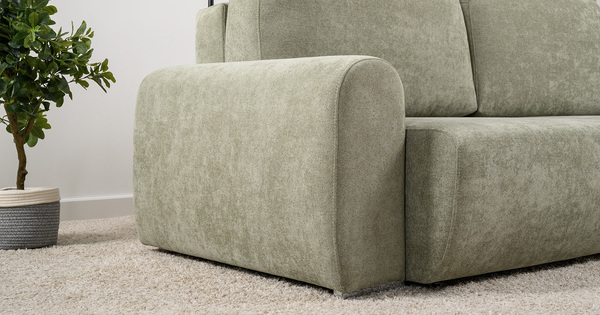 Диван-кровать прямой Тэдди 1503 композиция 1, букле Pique 007 оливковый, модульная система