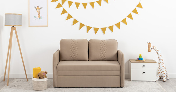 Диван-кровать прямой Юта (120) ТД 521 велюр Вивальди 21 латте