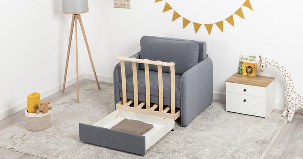 Кресло-кровать Юта (85) ТК 520 велюр Вивальди 12 сине-серый